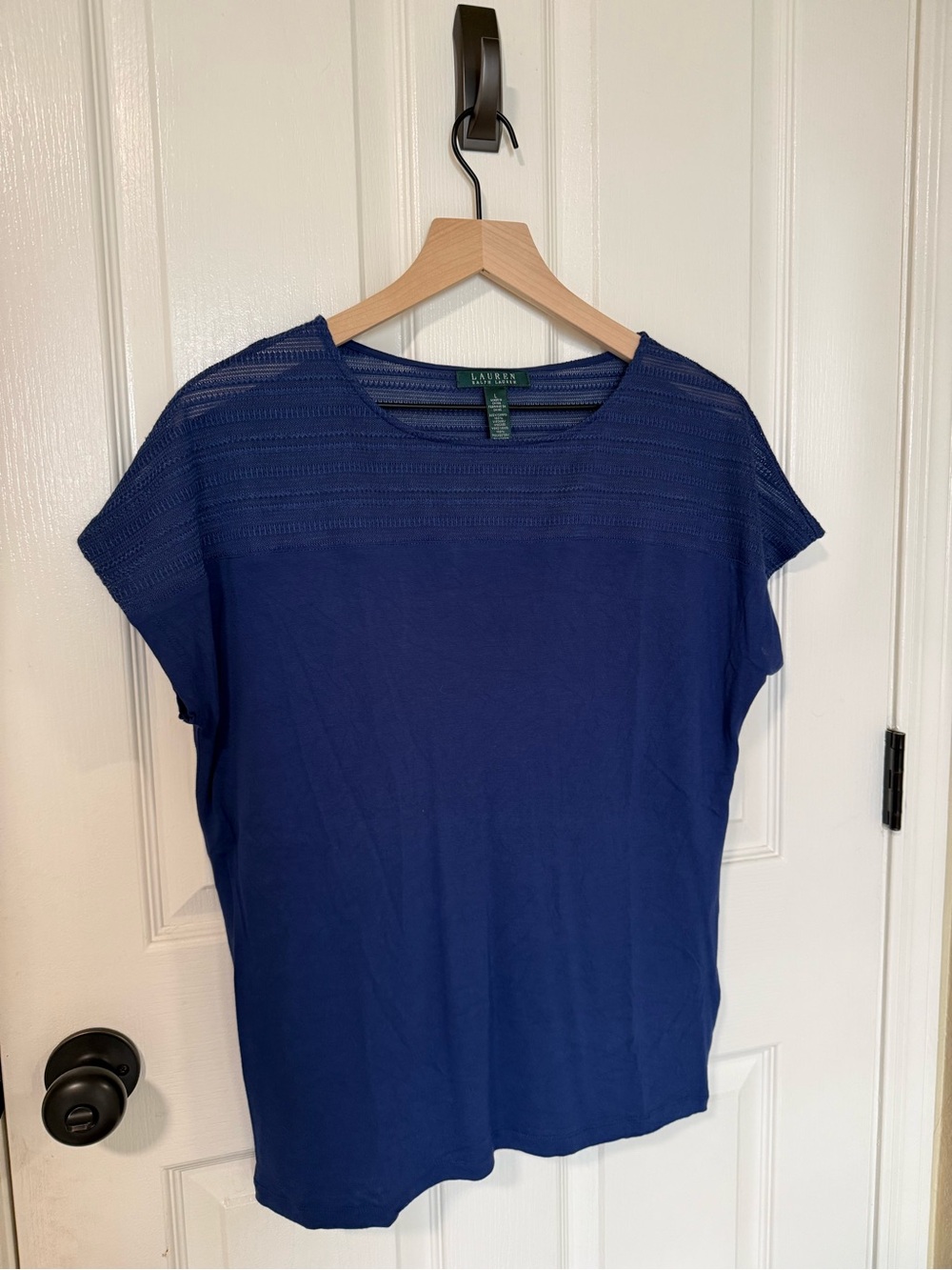LAUREN Ralph Lauren Royal Blue Short Sleeve Knit Top